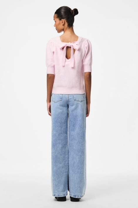 Pieces pcfunia ss o-neck bow knit top d2d